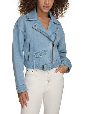 Levi's Women's Cropped Denim Moto Jacket Size M